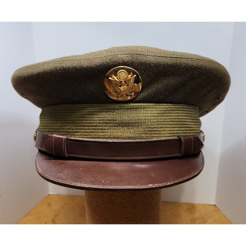Vintage‎ WW2 era US Army Wool Visor Cap 6 7/8 Very Good Condition 1948